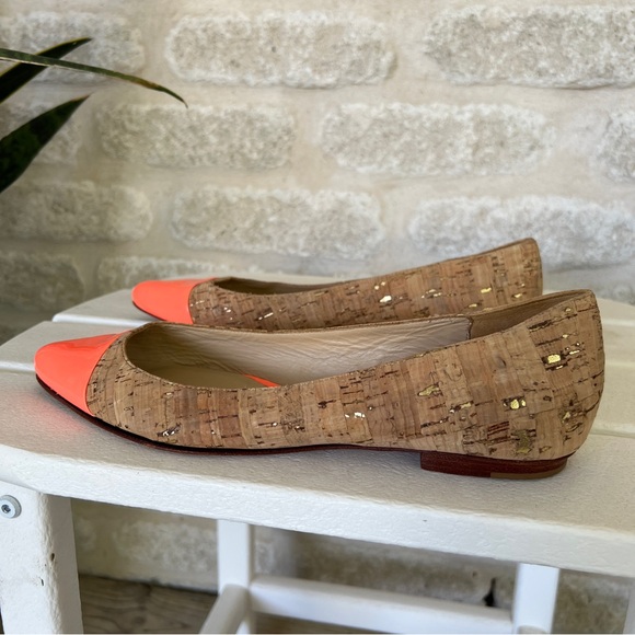 Kate Spade Elina cork and coral flats pointy 9.5 - Picture 4 of 10